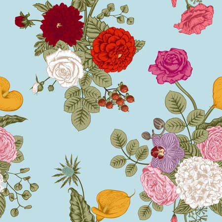 Seamless pattern with flowers.のイラスト素材