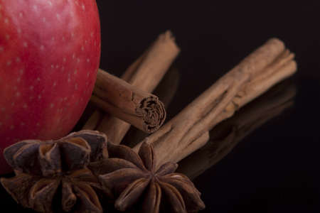 apple, cinnamon and aniseの写真素材