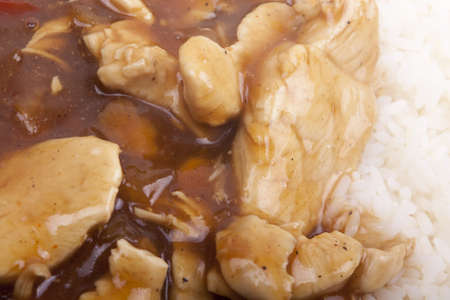 kung pao chicken with riceの写真素材