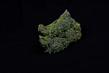 broccoli isolated on black backgroundの写真素材