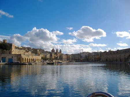 view of Valletta city skyline, Malta のeditorial素材