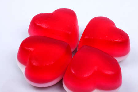 red heart gummy candy の写真素材