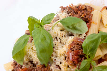 Rigatoni Pasta with Bolognese Sauceの写真素材