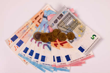 Photo of Euros isolated on a white background