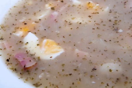 homemade traditional polish Å¼ur (sourdough soup)の写真素材