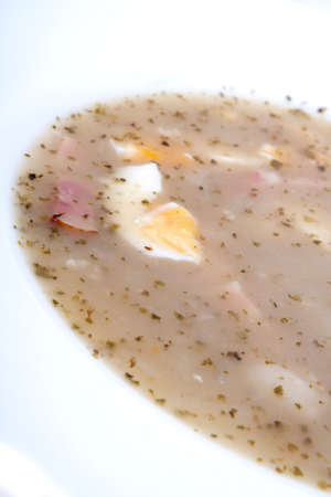homemade traditional polish Å¼ur (sourdough soup)の写真素材