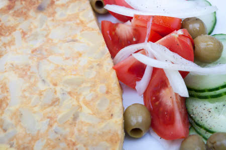 traditional spanish potato omeletteの写真素材