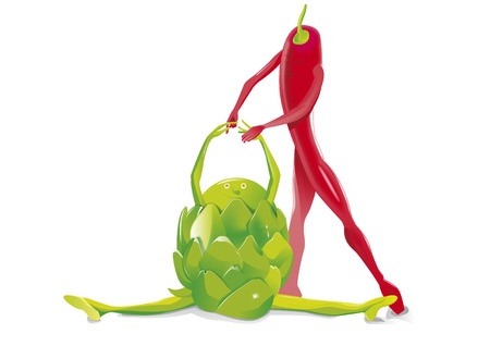 Spice and artichoke in danceのイラスト素材