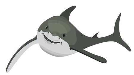 A shark with smile swimmingのイラスト素材