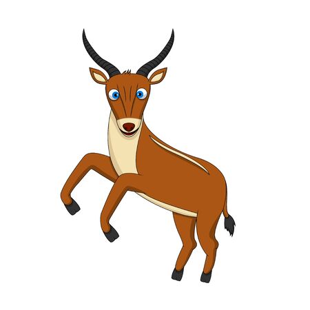 Brown Cute Antelope standingのイラスト素材