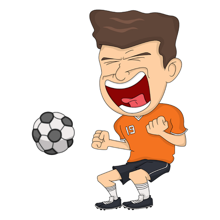 Soccer player cartoonのイラスト素材