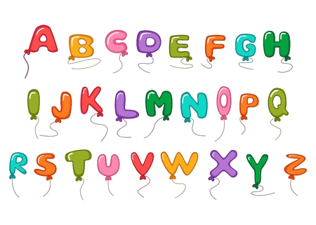 Large alphabet balloon cartoonのイラスト素材