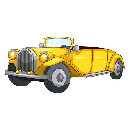 Cute Yellow Car cartoonのイラスト素材