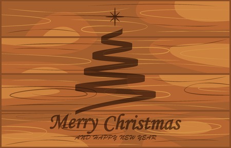 Merry Christmas and happy new year on wood backgroundのイラスト素材