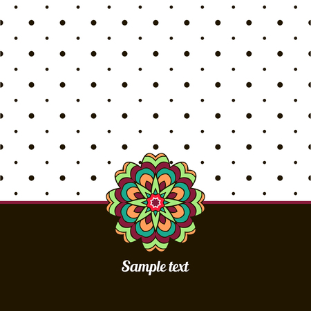 Cover, Oriental-style card. Cute picture dots. Black, white and many tone. Mandala - Decorationのイラスト素材