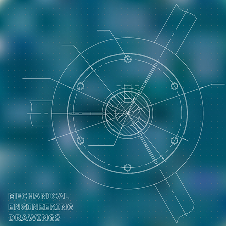 Mechanical engineering drawings. Engineering. Blue. Pointsのイラスト素材