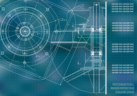 Mechanical engineering drawings Vector engineering drawing.のイラスト素材