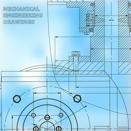 Mechanics. Technical design. Engineering style. Mechanical instrument making. Corporate Identity. Blueのイラスト素材