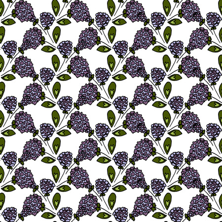 Floral seamless pattern. Lilac inflorescence. Clover on a white backgroundのイラスト素材