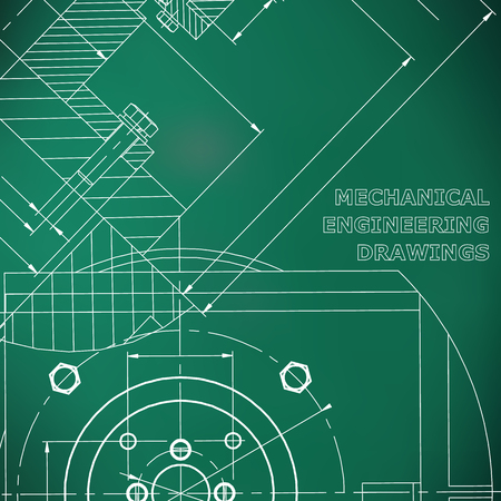 Mechanics. Technical design. Engineering. Mechanical Corporate Identity. Light green backgroundのイラスト素材