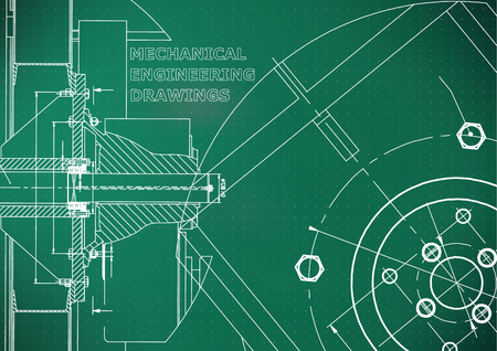 Technical illustration. Mechanical engineering. Light green background. Pointsのイラスト素材