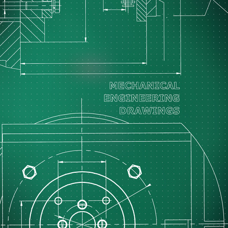 Mechanics. Technical design. Engineering style. Mechanical. Corporate Identity. Light green background. Pointsのイラスト素材