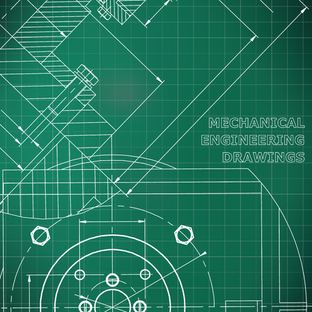 Mechanics. Technical design. Engineering. Mechanical Corporate Identity. Light green background. Gridのイラスト素材