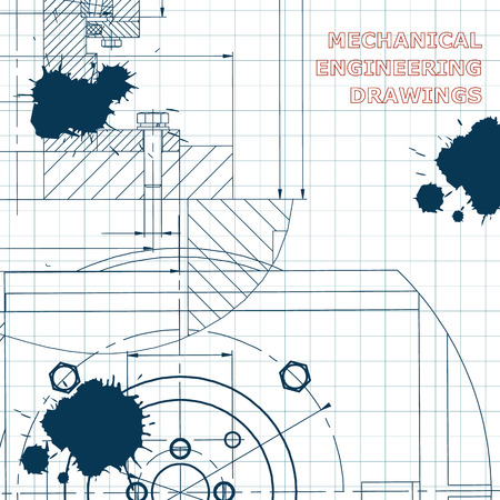 Mechanics. Technical design. Engineering style. Mechanical instrument making. Cover. Corporate Identity Draft Ink Blotsのイラスト素材