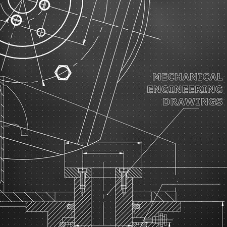 Mechanics. Technical design. Black background. Pointsのイラスト素材