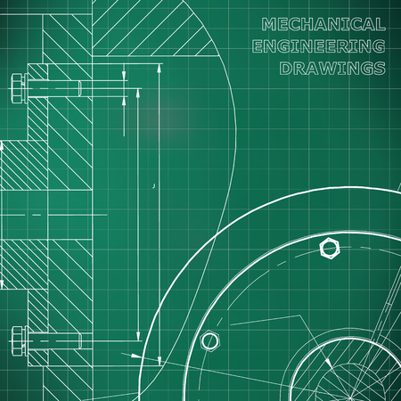 Light green background. Grid. Technical illustration. Mechanical engineering. Technical design. Instrument making. Cover, banner, flyer, background. Corporate Identityのイラスト素材