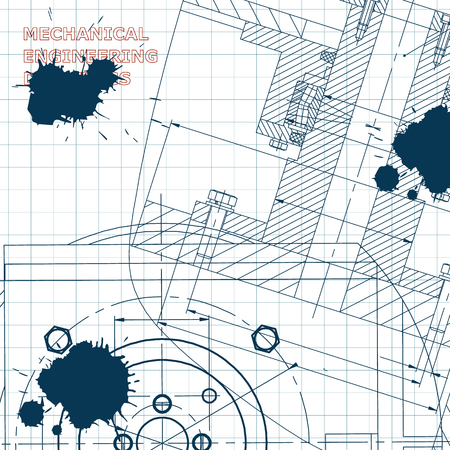 Mechanics. Technical design. Engineering. Corporate Identity Draft Ink Blotsのイラスト素材