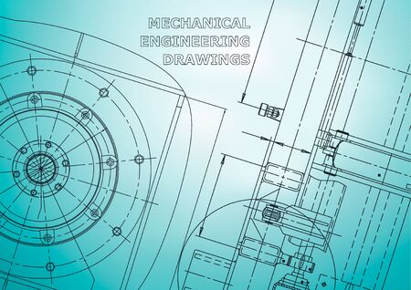 Blueprint, Sketch. Vector engineering illustration. Cover, flyer, banner, background. Light blueのイラスト素材