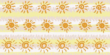 Seamless pattern. Horizontal stripes. Vector abstract hand drawing with stripes of acrylic paints...