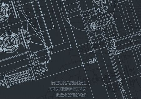 Corporate Identity. Instrument-making drawings. Mechanical engineering drawing. Technical illustrations, backgroundsのイラスト素材