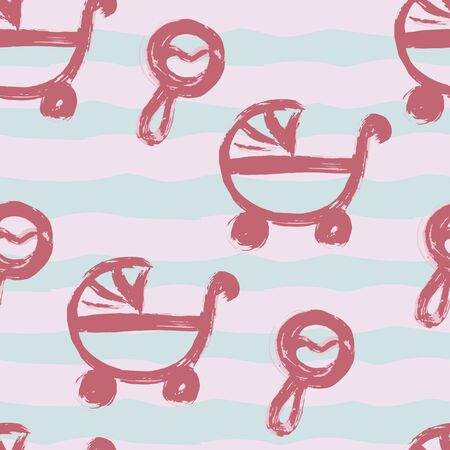Abstract artistic seamless pattern with trendy hand drawn textures, spots, brush strokes. Modern...