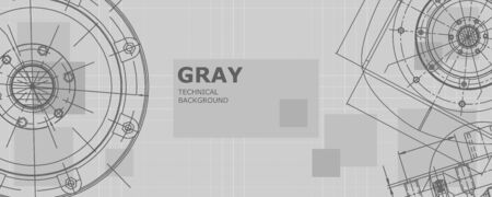 Mechanical engineering drawing. Abstract drawing. Engineering technological wallpaperのイラスト素材
