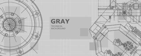 Mechanical engineering drawing. Abstract drawing. Engineering technological wallpaperのイラスト素材