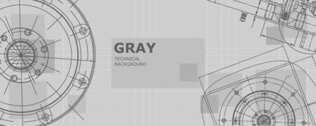 Mechanical engineering drawing. Abstract drawing. Engineering technological wallpaperのイラスト素材