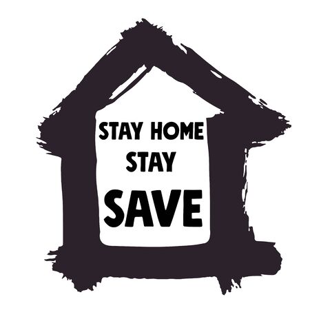 Coronavirus outbreak. Stay at home awareness social media campaign on coronavirus (COVID-19) prevention. Hand painted paint. Lifestyle activity that you can do at home to stay healthy conceptのイラスト素材