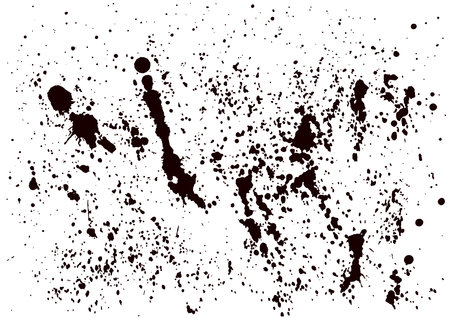 Black background grunge texture. Distressed Effect. Old vintage scratches, stain, paint splats, spots. Textured effect Vectorのイラスト素材