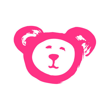 Hand drawing paint, brush drawing. Isolated on a white background. Doodle grunge style icon. Decorative. Outline, line icon, cartoon illustration. Bunny, rabbit iconのイラスト素材