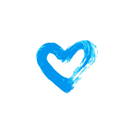 Hand drawing paint, brush drawing. Heart, love icon. Isolated on a white background. Doodle grunge style icon. Outline icon, cartoon illustration. Sticker, pinのイラスト素材