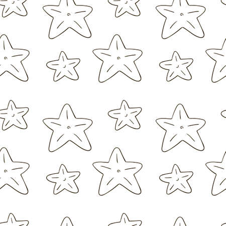 Pattern in hand draw style. Gray Seamless vector pattern with stars, Christmas tree decorations. Can be used for fabric, wrapping and etcのイラスト素材