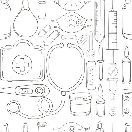 Set of illustrations on the marine theme. Mermaids and sea elements in hand draw style. Collection of vector illustrations for your designのイラスト素材