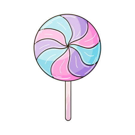 Lollipop. Sweet dessert, graphic element for your design. illustration in hand draw styleのイラスト素材