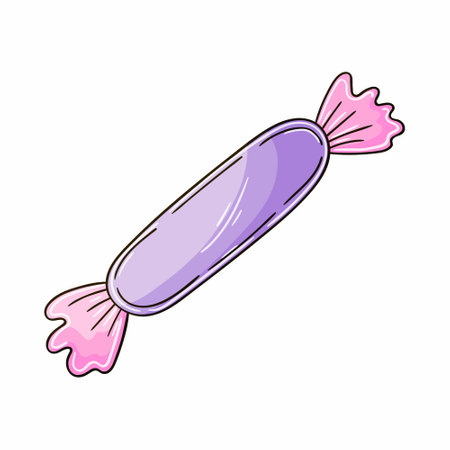 Sweet dessert, graphic element for your design. Vector illustration in hand draw style. Icon, pin, sticker, sign. Ice cream in a waffle cupのイラスト素材