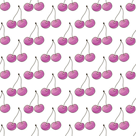 Berries seamless pattern. pink cherry. Cute pattern with cherry. Print for cloth design, textile, fabric, wallpaper, paperのイラスト素材