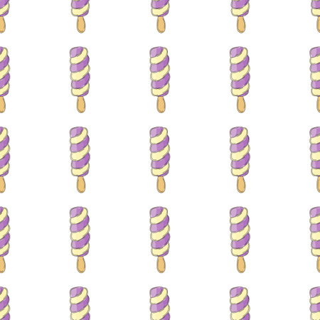 Blueberry ice cream. Ice cream seamless pattern. Cute summer pattern. Print for cloth design, textile, fabric, wallpaper, wrapping paperのイラスト素材