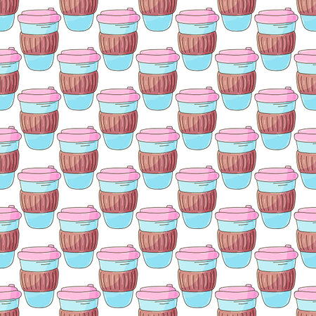 Coffee, milkshakes seamless pattern. Cute pattern for a coffee shop. print for designのイラスト素材