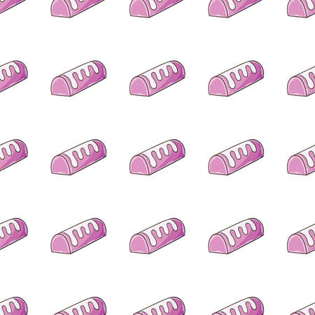 Print for cloth design, textile. Cute pattern with sweets. Pink candy seamless patternのイラスト素材